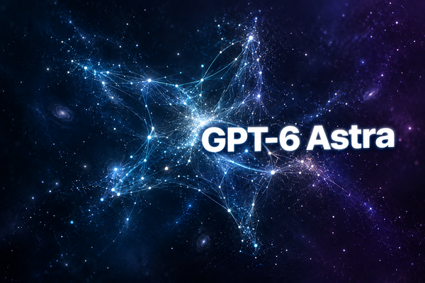 Mạng lưới kết nối trừu tượng minh hoạ mô hình AI GPT-6 Astra xử lý đa bước