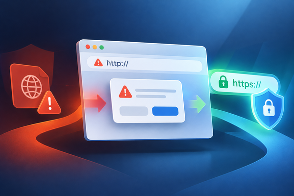 Chrome cảnh báo trước khi mở website chưa có HTTPS, chuyển từ kết nối HTTP sang HTTPS an toàn